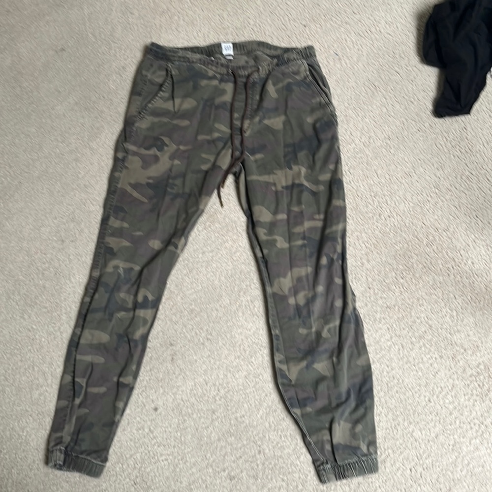 Camo gap drawstring jean pants